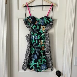 Fabrik printed dress tropical floral geometric size Medium